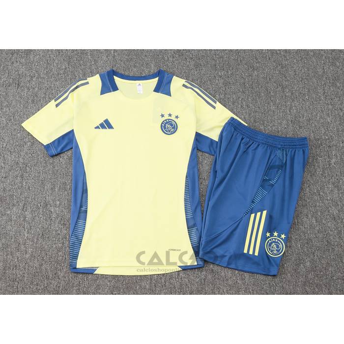 Tuta da Track Ajax Manica Corta 2024-2025 Giallo - Pantaloncini